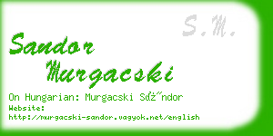 sandor murgacski business card